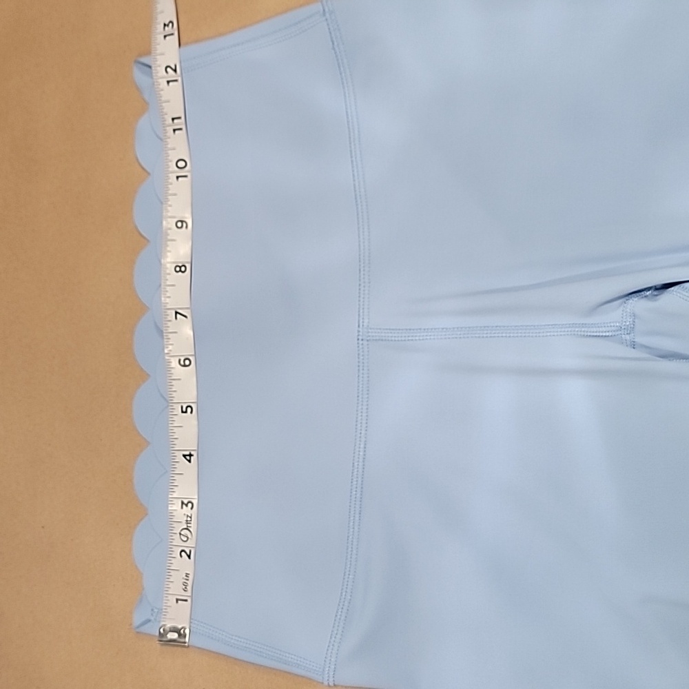 NWT Size S Light Blue Scallop Detail High Rise Stretch Leggings - Picture 5 of 12